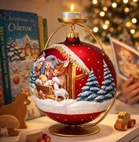 eksklusiv julepynt glas julekugle med motiv